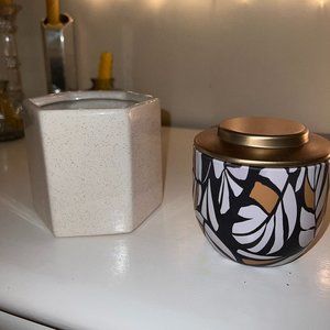 Cream/White Ceramic Vase/Organizer/Pen Holder/etc.